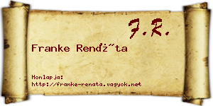 Franke Renáta névjegykártya